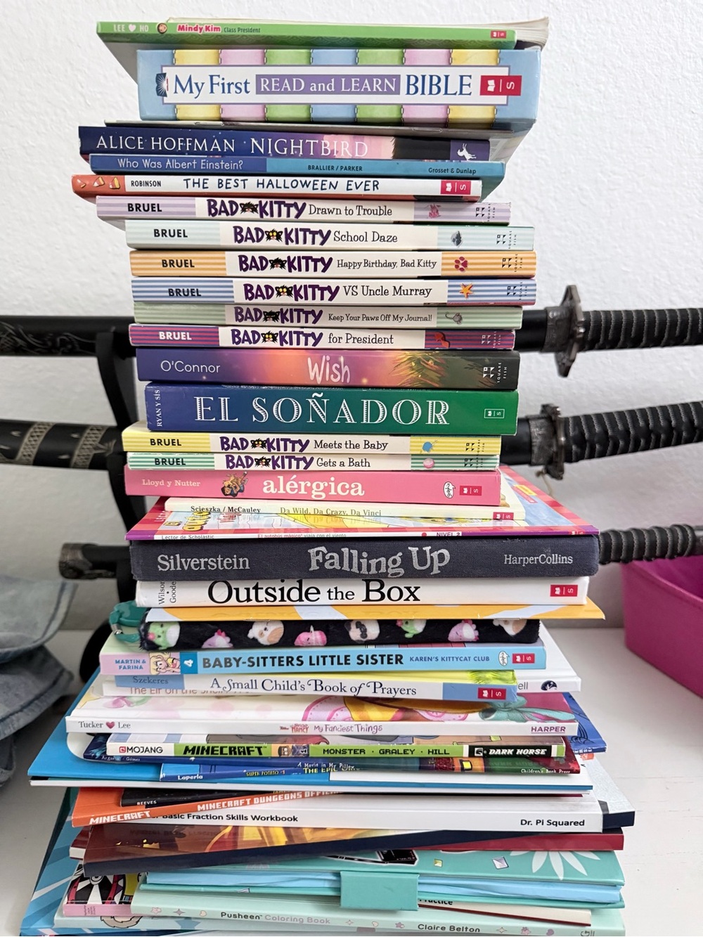 Stack of Colorful Children's Books - Multicolor Hardcover & Paperback Mix